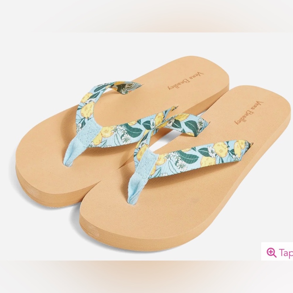 Vera Bradley Lemon Flip Flops